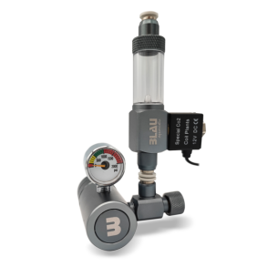 Blau Co2 regulator med bobbel t�ller og magnetventil