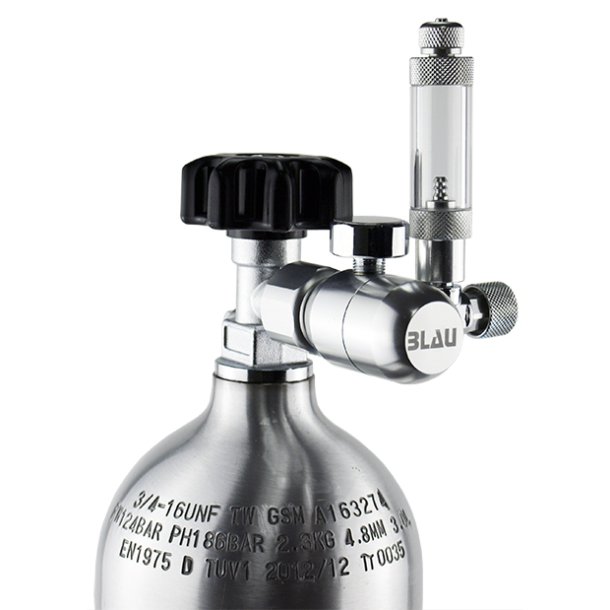 Blau CO2 regulator med bobble tller
