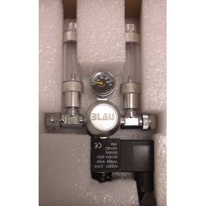 Blau CO2 regulator dobbelt med magnetventil og bobbletllere