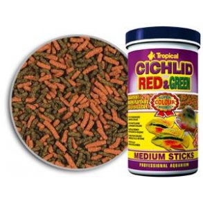 Tropical Cichlid Red og Green sticks medium 1 liter