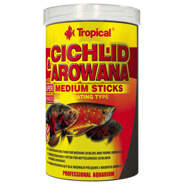 Tropical Cichlid &amp; Arowana medium sticks 1 liter